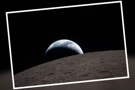 Fotograf�a de un ocaso de la Tierra tomada desde la �rbita lunar