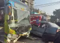 Pueblo Libre: 15 heridos deja violento choque de un auto con bus de la l�nea 89 en plena avenida Bol�var