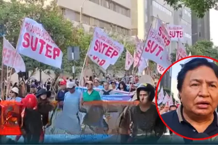 Maestros del Sutep exigen aumento de presupuesto del 6% en Educaci�n.