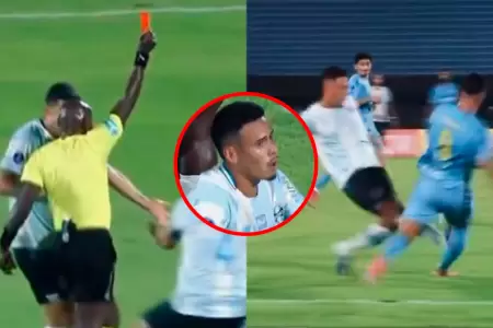 Jugador peruano casi es expulsado tras falta anulada por el VAR.
