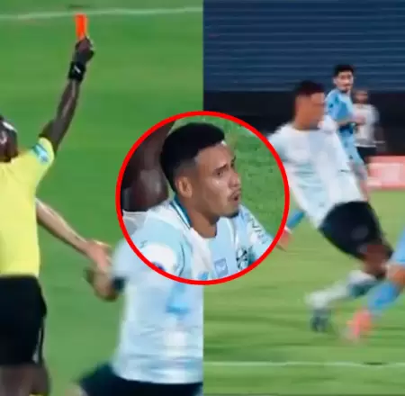 Jugador peruano casi es expulsado tras falta anulada por el VAR.