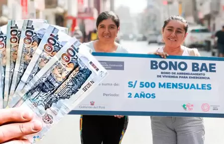 Bono BAE de S/500 en seis regiones.