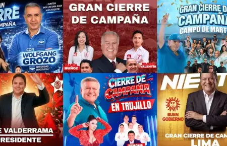 Todo sobre los �ltimos m�tines de los candidatos este jueves en Lima y regiones