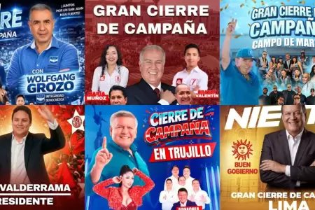 Todo sobre los �ltimos m�tines de los candidatos este jueves en Lima y regiones