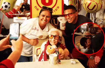 Hincha de la 'U' de 102 a�os enternece tras visita de Edison Flores