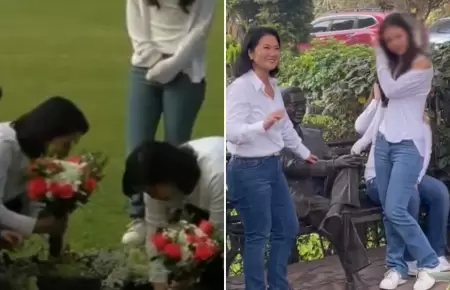 Keiko Fujimori visita la tumba de Alberto Fujimori