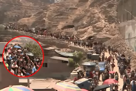 Electores forman kilom�trica cola en cerro de San Juan de Miraflores