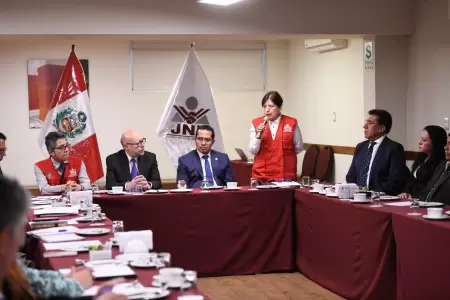 Jurado Nacional de Elecciones verificando material extranjero