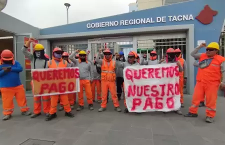 Obreros exigen cobro de pagos tras trabajos en ESFAP en Tacna