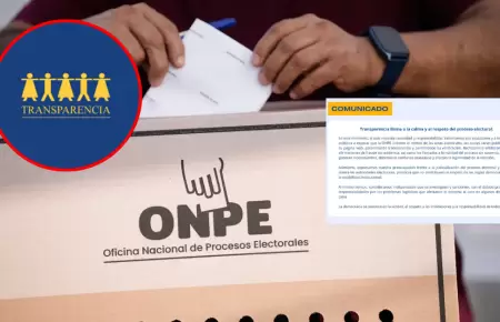 Transparencia llama a la calma y exige respetar el proceso electoral.