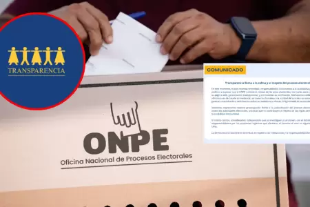 Transparencia llama a la calma y exige respetar el proceso electoral.