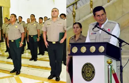Ascienden a 26 suboficiales de la PNP por acci�n distinguida contra el crimen.