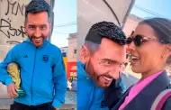Mujer quiso besar a una estatua de Messi y se llev� una gran sorpresa
