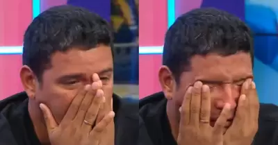 Reimond Manco llor� detr�s de c�mara tras pedirle perd�n a su esposa