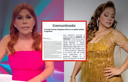 Marisol env�a carta notarial a Magaly