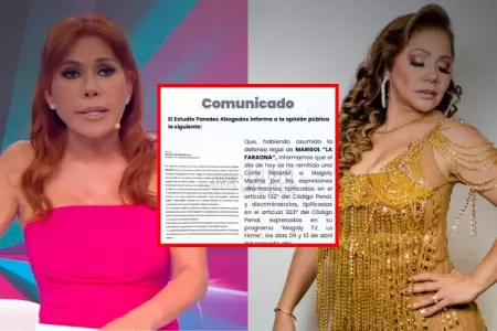 Marisol env�a carta notarial a Magaly