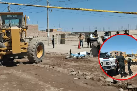 Ni�o 8 a�os muri� tras ser arrollado por motoniveladora en Tacna