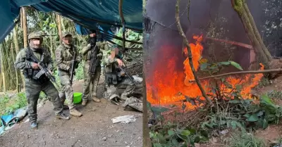 FF.AA. incauta m�s de 3.4 toneladas de hoja de coca en Ayacucho.