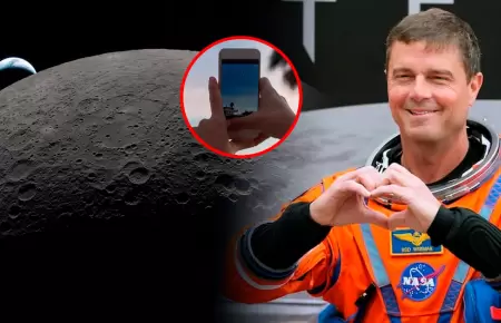 El astronauta confes� que quer�a captar el momento con un equipo m�s sencillo.