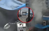 Surquillo: Se reporta impresionante fuga de gas cerca a grifo luego de trabajos de excavación en obra de construcción