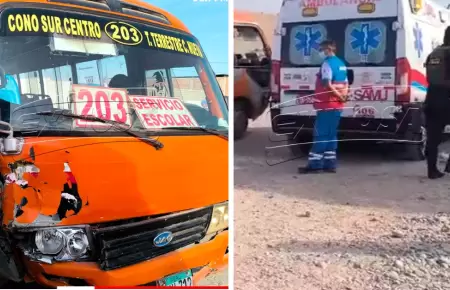 Escolares heridos tras m�ltiples choques en Tacna