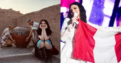 Laura Pausini visit� la Huaca Pucllana