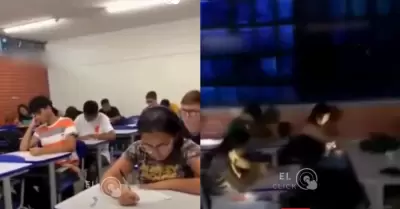 Profesor apaga la luz durante examen y descubre que sus alumnos est�n copiando