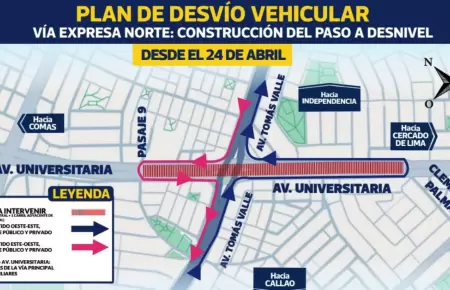 Desv�o en el cruce de Tom�s Valle y Universitaria