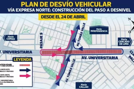 Desv�o en el cruce de Tom�s Valle y Universitaria