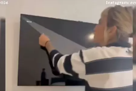 Mujer se vuelve viral por colocar mal su televisor nuevo