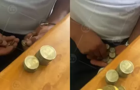 Mujer se burla de su pareja por pagar con monedas en una cita