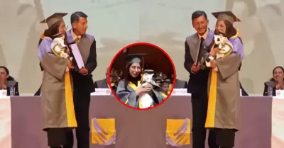 Joven se gradu� junto a su gato y enterneci� las redes sociales