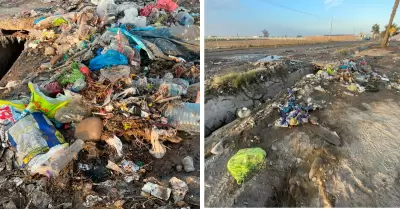Desborde de basura cerca al r�o Uchusuma