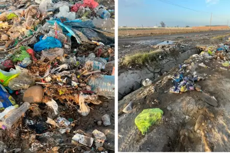 Desborde de basura cerca al r�o Uchusuma