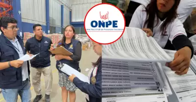 Fiscal�a verifica manejo de material electoral en almac�n de la ONPE en Lur�n.