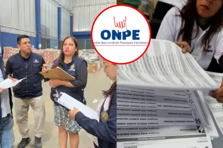 Fiscal�a verifica manejo de material electoral en almac�n de la ONPE en Lur�n.