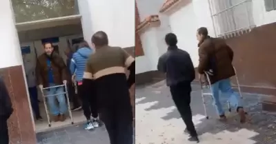 Hombre simulaba tener una discapacidad para ser atendido r�pido en el banco