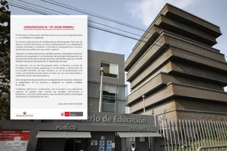 Minedu confirma suspensi�n de la convocatoria para la Beca Generaci�n Bicentenar