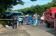 Choque entre autob�s y cami�n cisterna dej� al menos tres muertos y m�s de 20 heridos