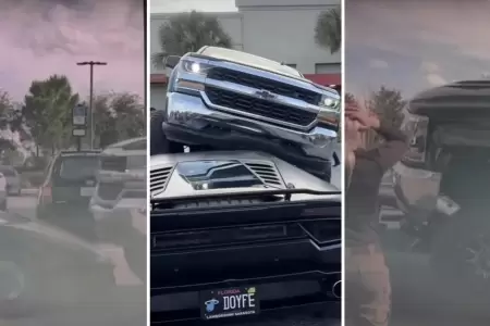 Mujer en camioneta aplasta Lamborghini en estacionamiento de Florida