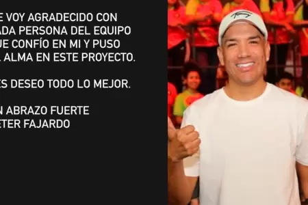 Peter Fajardo sorprende y sacude la tv anunciando su retiro definitivo en la pro