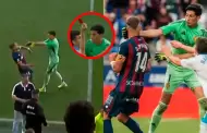 Caos en el f�tbol espa�ol: Esteban Andrada, arquero del Zaragoza, reacciona violentamente contra rival