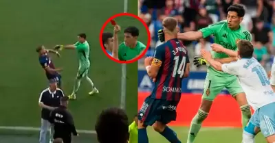 Portero corri� para propinar golpe justo despu�s de una sanci�n con tarjeta roja