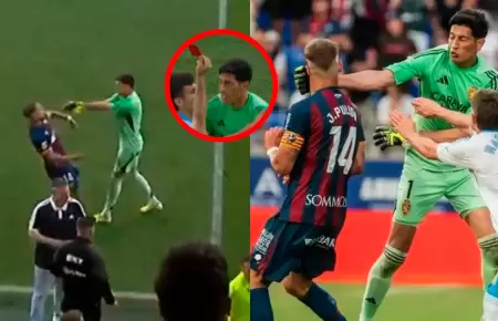 Portero corri� para propinar golpe justo despu�s de una sanci�n con tarjeta roja