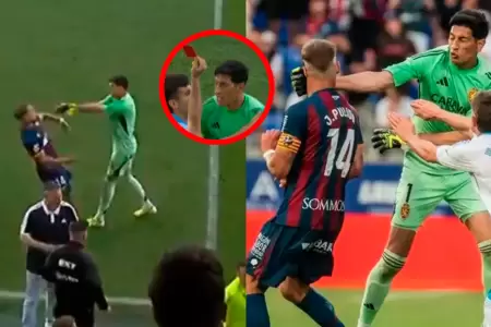 Portero corri� para propinar golpe justo despu�s de una sanci�n con tarjeta roja