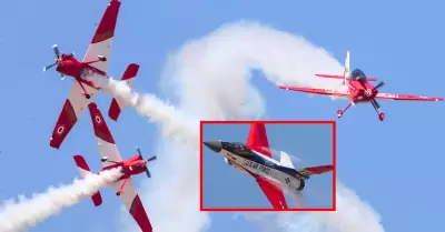 XVIII Festival A�reo BALP Lima present� acrobacias de alto nivel de aviones F-16