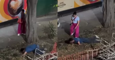 Hombre se arrastra para pedirle perd�n a su novia