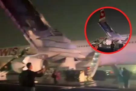 Incendio de motor en avi�n de SWISS en Nueva Delhi.