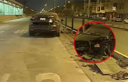 Choque entre dos veh�culos deja a un conductor herido en Comas