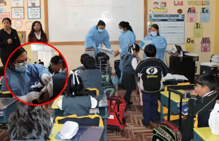 Intensifican vacunaci�n contra el sarampi�n en colegios de Puno